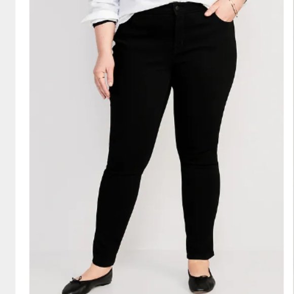 Old Navy Mid-Rise Pop Icon Black-Wash Skinny Jeans - Picture 1 of 11